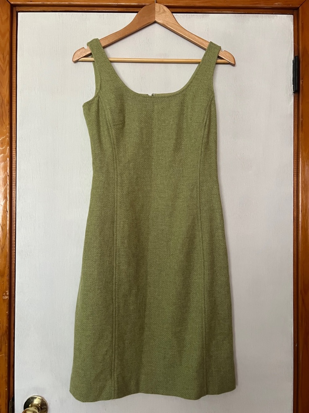 Vintage Ann Taylor 90s/2000s Wool Blend Green Shift Dress